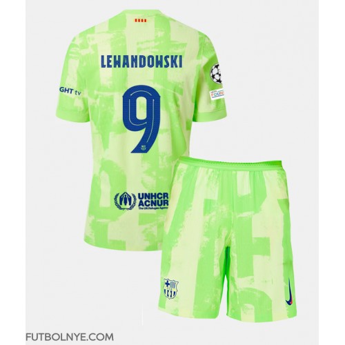 Camiseta Barcelona Robert Lewandowski #9 Tercera Equipación para niños 2024-25 manga corta (+ pantalones cortos)